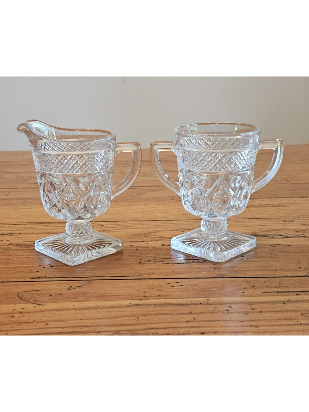 Vintage Imperial Glass-Ohio Cape Cod Cream Sugar Set